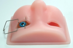 Microsurgery training simulator of ophthalmology, Microscope,instruments and Silicone facial model