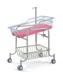 Chariot pour bébé en acier inoxydable avec matelas et support de perfusion