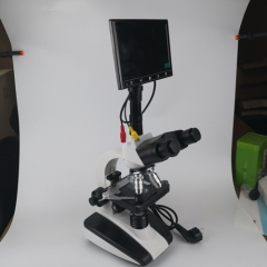 Microscope biologique trinoculaire avec écran