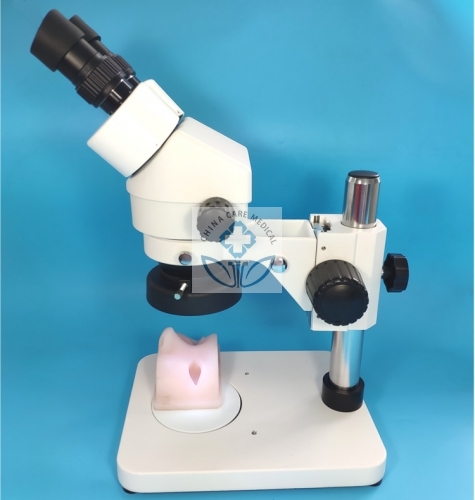 Microsurgery training simulator of ophthalmology, Microscope,instruments and Silicone facial model