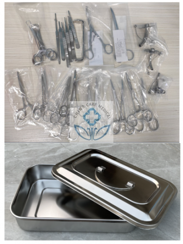 Kit d'instruments de trachéotomie, 31 pièces
